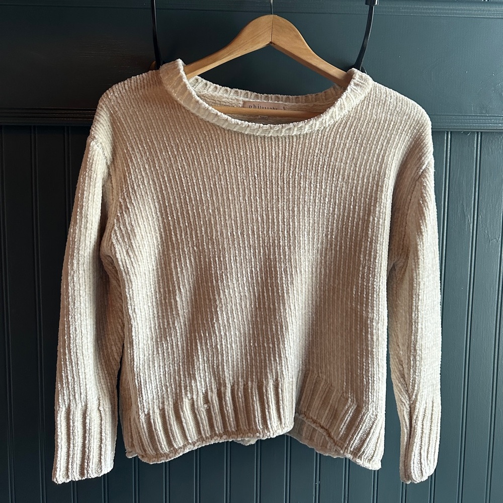 Philosophy Cream Ribbed Sweater